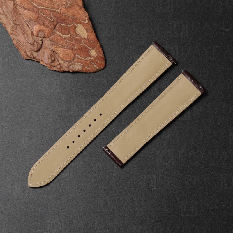 Crocodile leather watch band replacement for Cartier Tank Solo must calfskin lining