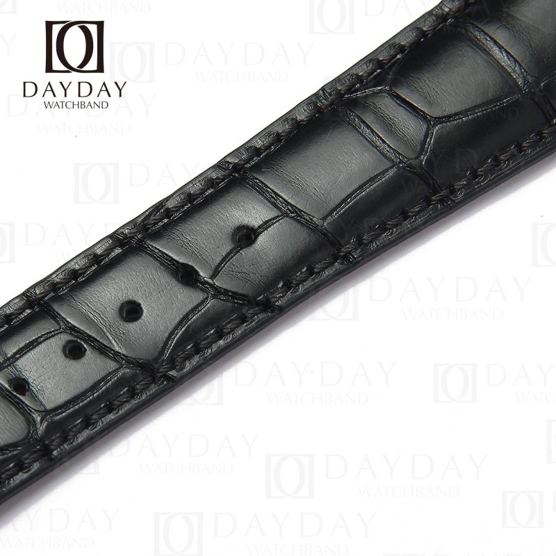 Custom Black crocodile leather 22mm Hamilton watch bands fit forHamilton Jazzmaster strap 22mm for Hamilton Jazzmaster, Hamilton American Classic, Khaki Aviation