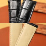 Custom Montblanc watch strap replacement with hand-stitched