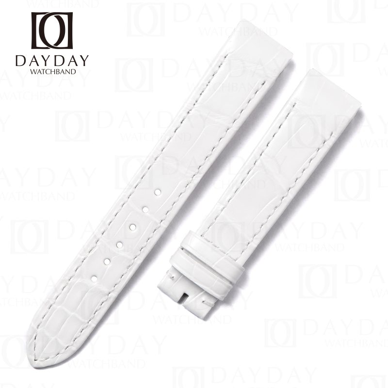 Custom White alligator leather Jaeger LeCoultre Reverso watch strap for Jaeger LeCoultre Reverso Squadra Q1548420, 1558420 women’s watch