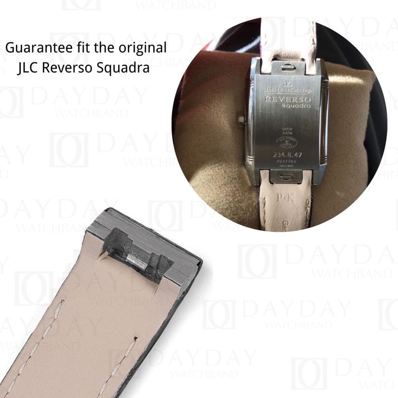 Custom alligator leather watch strap for Jaeger LeCoultre JLC Reverso Squadra band