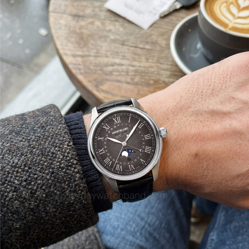 Custom alligator strap for Montblanc Star Legacy on wrist
