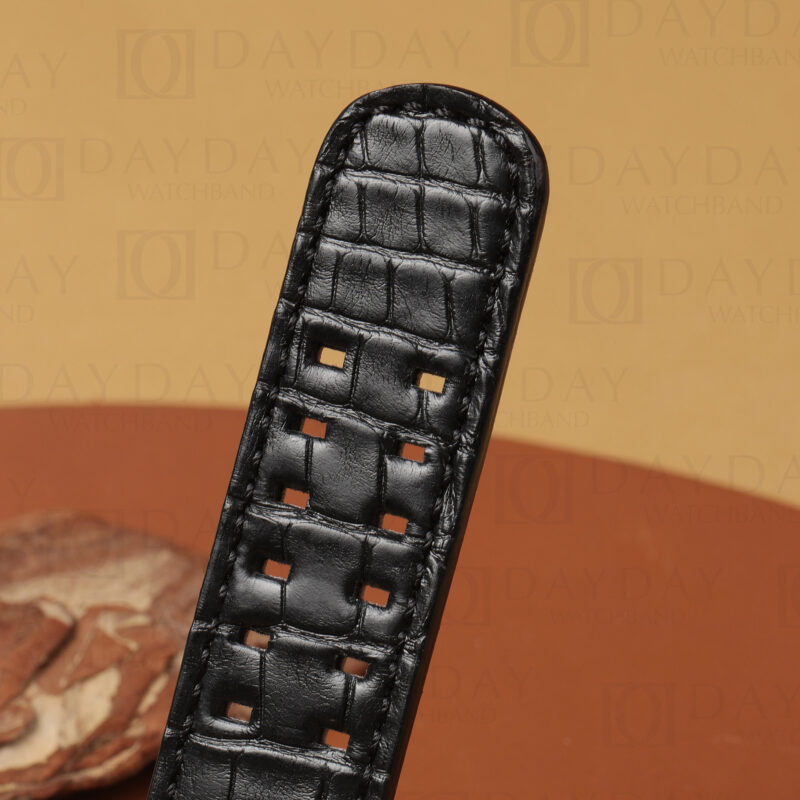 Custom bespoke alligator Leather Strap for Hamilton khaki 1