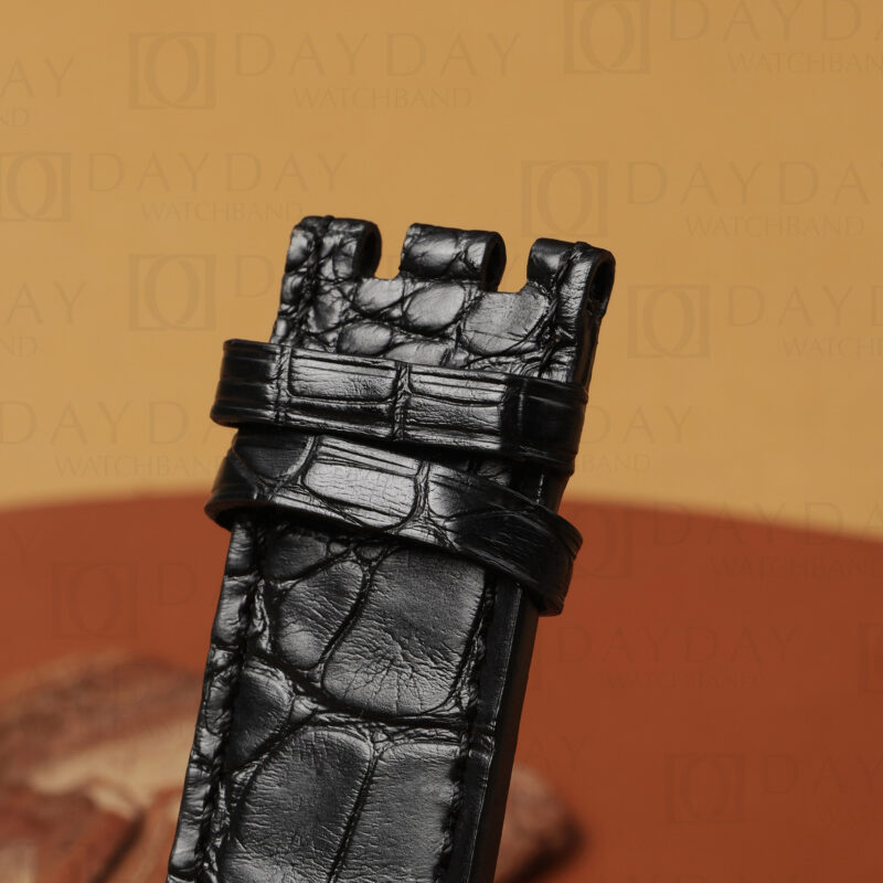 Custom bespoke alligator Leather Strap for Hamilton khaki 4