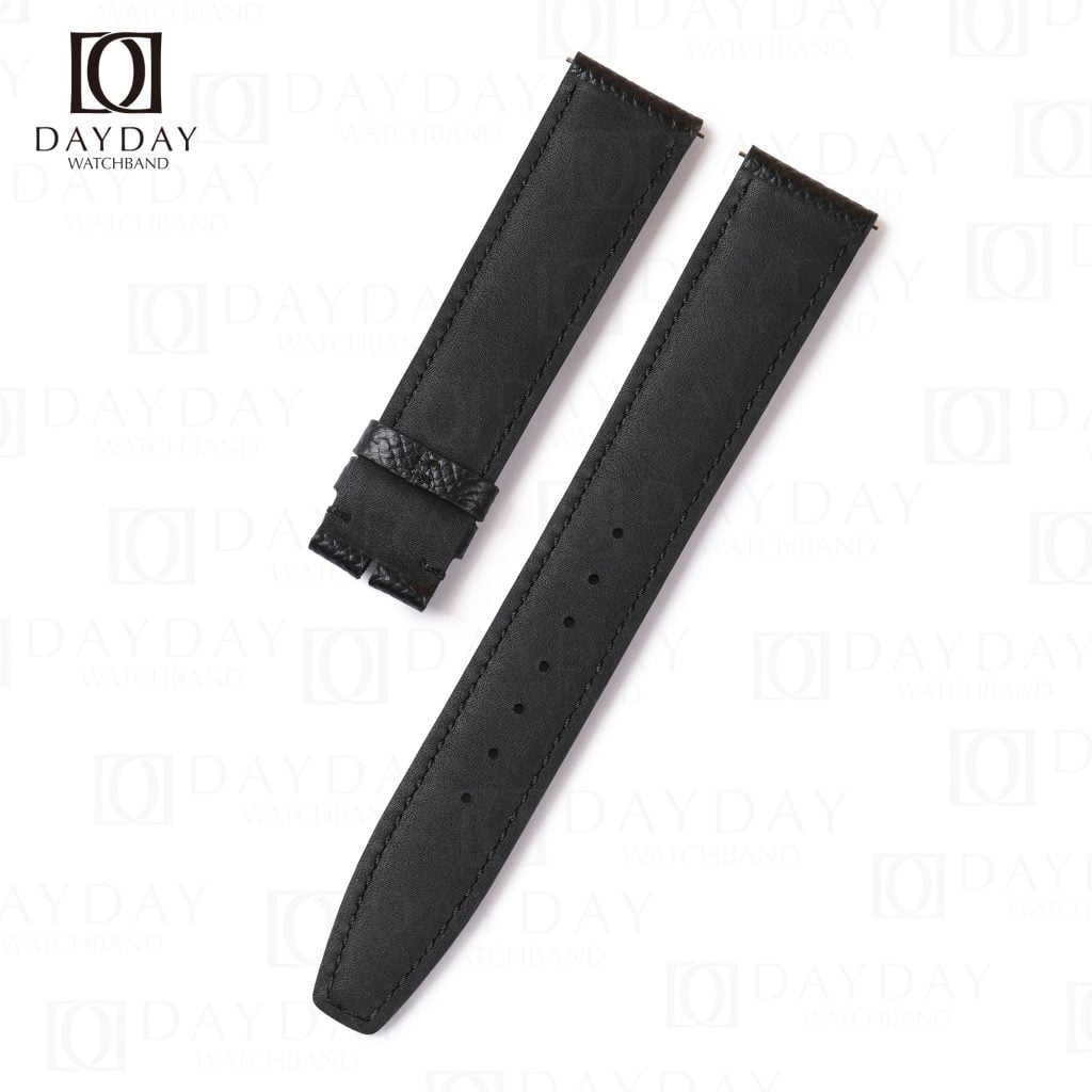 Custom black Epsom IWC Pilot Chronograph leather strap replacement for sale (2)