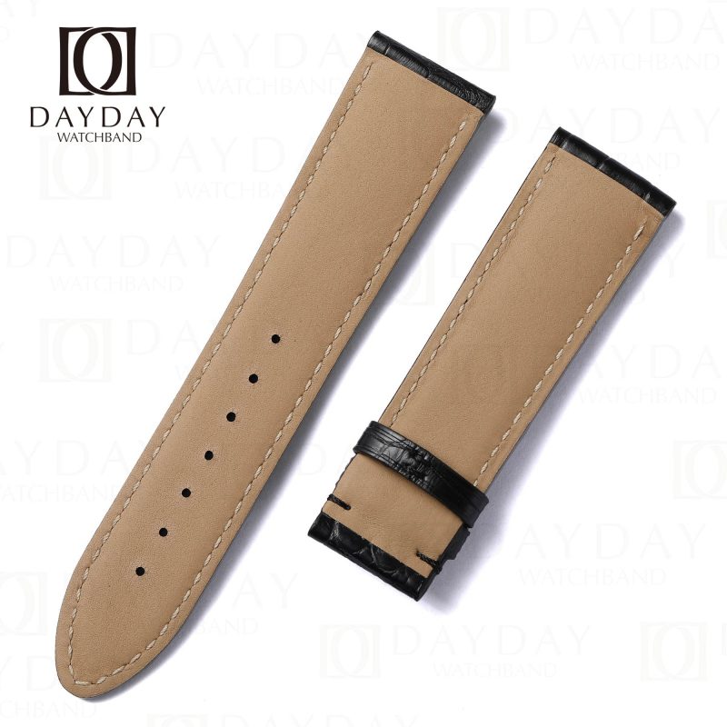 Custom black alligator Montblanc watch strap 19mm 21mm for Genuine Montblanc Star Legacy (2)