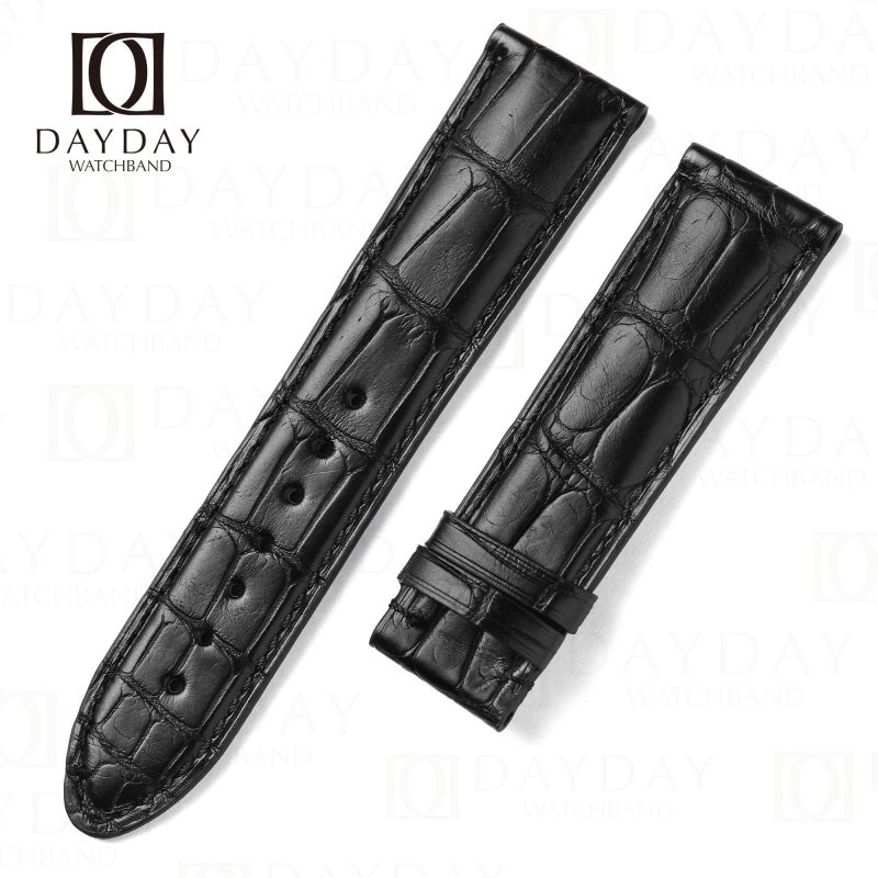 Custom black alligator Montblanc watch strap 19mm 21mm for Genuine Montblanc Star Legacy