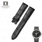 Custom black alligator leather watch strap replacement for Montblanc Timewalker (2)