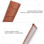 Custom brown Chopard Luc 1.96 LU One Time Traveler real genuine crocodile watch band strap detail introduction for sale