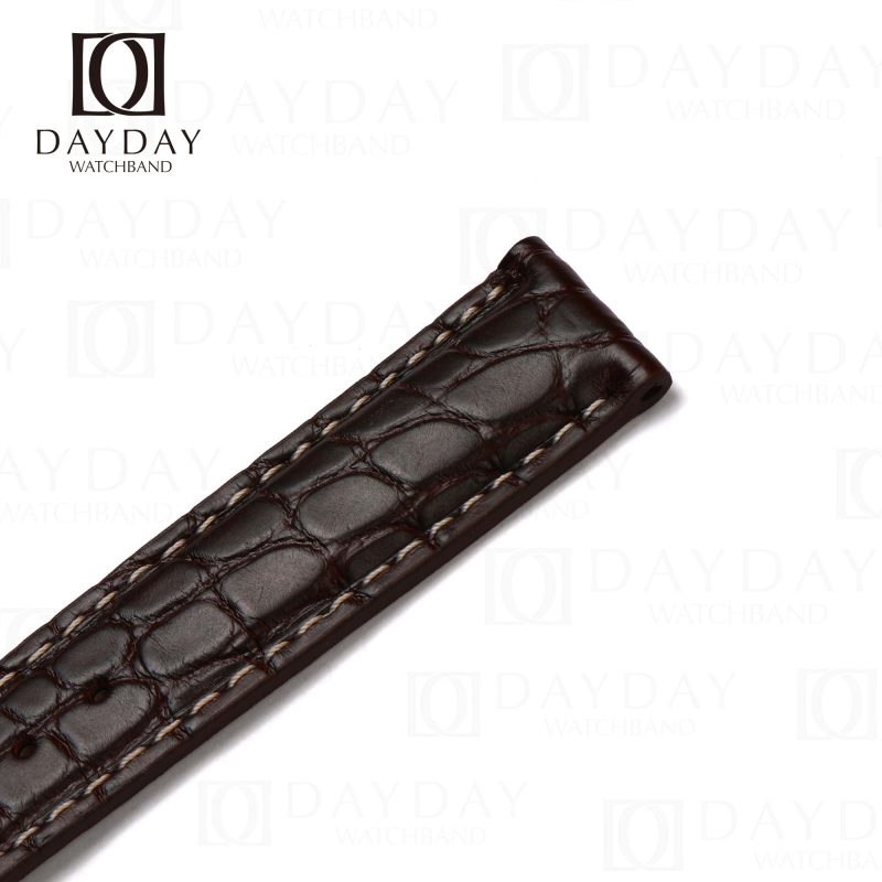 Custom brown Grand Seiko crocodile leather strap 19mm 22mm fit for Elegance Collection, SLGH005, SBGA407, Sbga211 watches