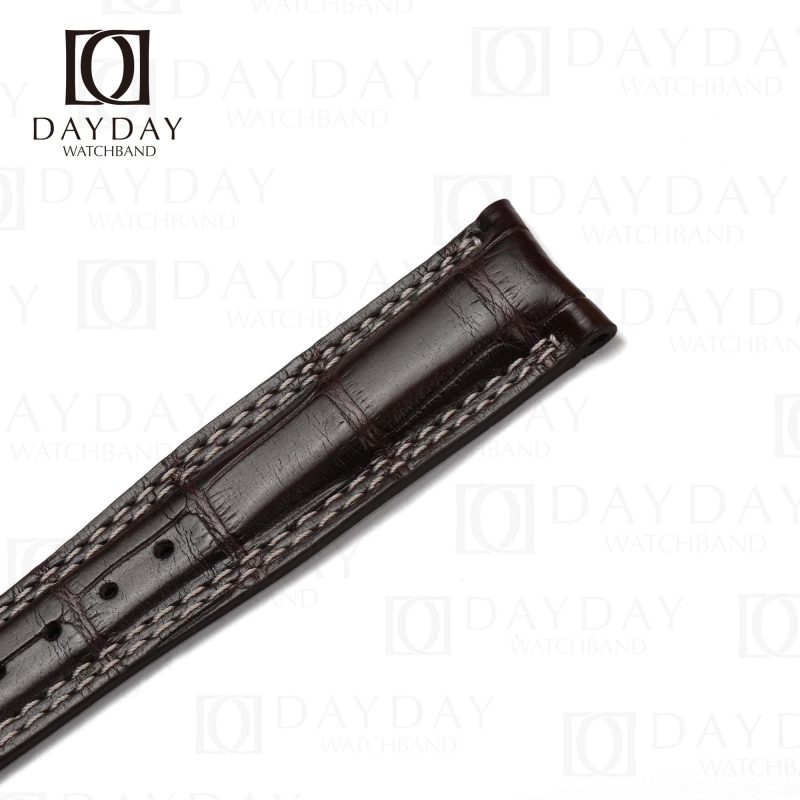 Custom brown alligator leather JLC watch bracelet 21mm forJLC Master compressor, Memovox, Chronograph, Diving (2)