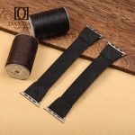 Custom comfortable Black nylon Elastic watch bands for Apple watch, Iwatch, iPhone watch (2)