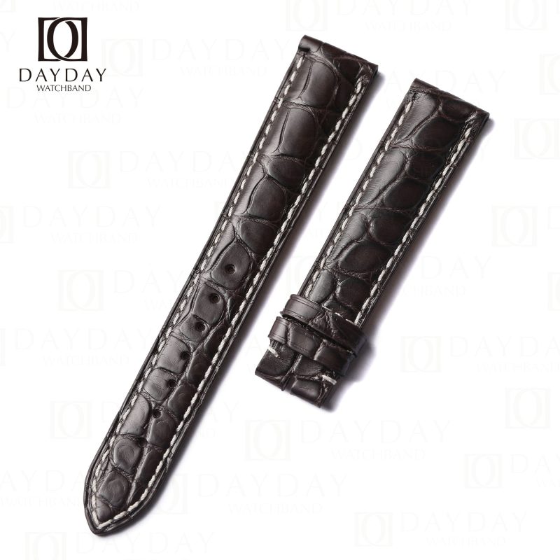 Custom dark brown alligator longines watch bands for Longines Master Collection, Hydroconquest, Conquest, and other Longines watches (2)