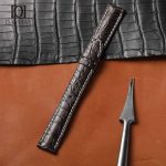 Custom dark brown alligator longines watch straps for Longines Master Collection, Hydroconquest, Conquest, and other Longines watches