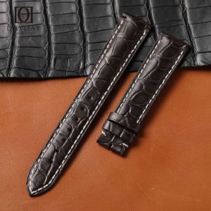 Custom dark brown alligator longines watch straps for Longines Master Collection, Hydroconquest, Conquest, and other Longines watches (2)