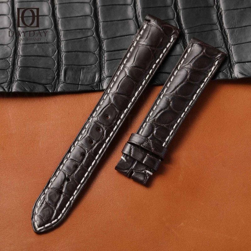 Custom dark brown alligator longines watch straps for Longines Master Collection, Hydroconquest, Conquest, and other Longines watches (2)