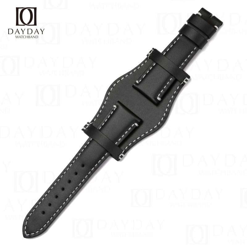 Custom premium calfskin leather bund strap suit fot Tudor Black Bay 58 41 GMT Heritage Rolex Daytona, Omega Speedmaster, Oris, Seiko, Breitling, and any other watches with flat end