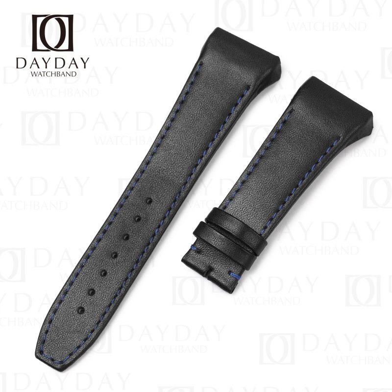 Custom black calfskin Franck Muller Vanguard V32 V41 diamond yachting V45 change replacement leather watch strap band for sale