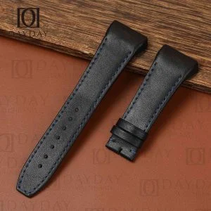 Custom black calfskin Franck Muller Vanguard V32 V41 diamond yachting V45 change replacement leather watch strap band for sale