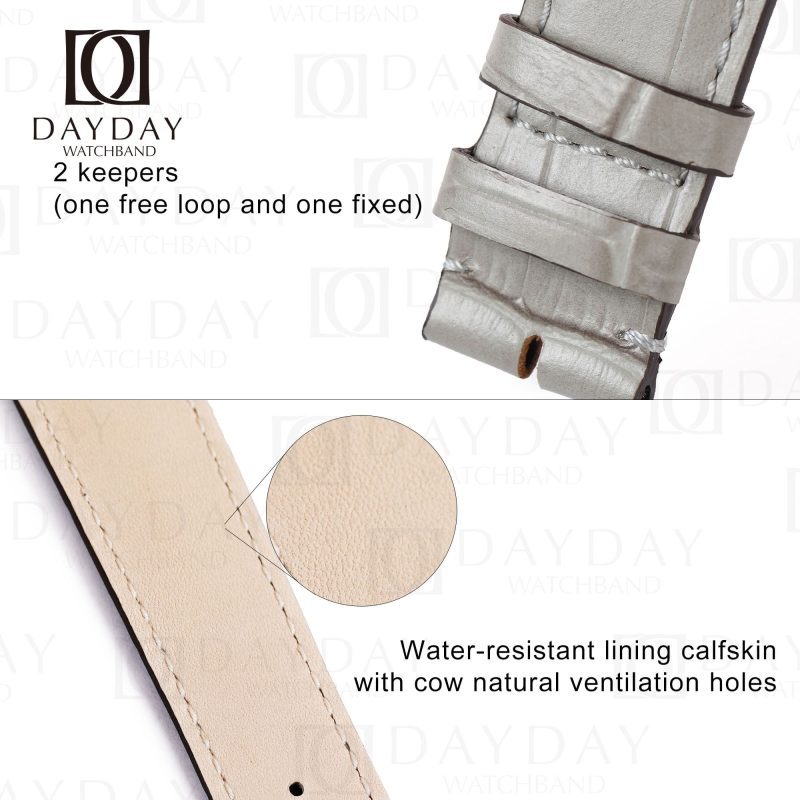 Custom replacement premium crocodile leather watchbands for Tudor Bund straps (8)