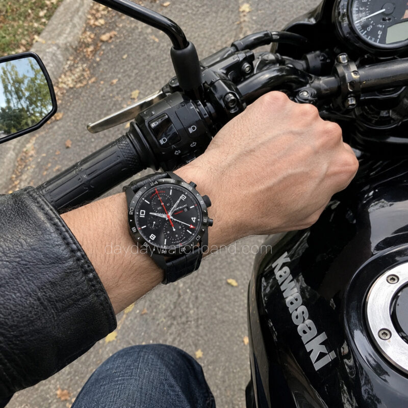 Custom replacement strap for Montblanc TimeWalker on wrist