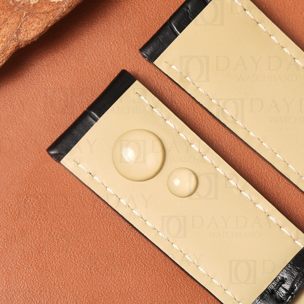 Custom watch strap replacement for Montblanc timepieces with soft, water resistant Italian calfskin
