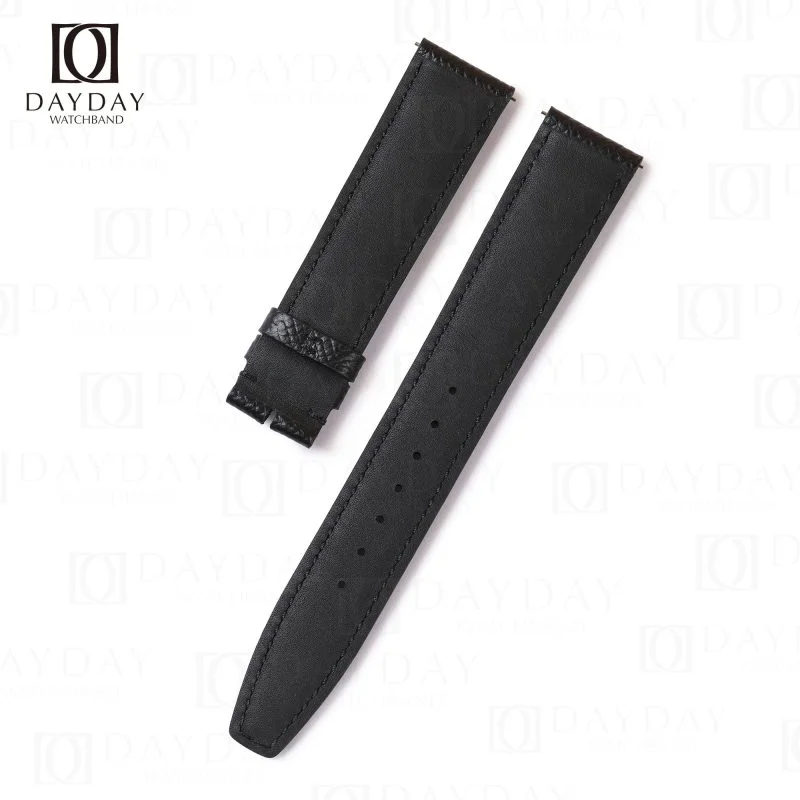 Epsom black leather straps for IWC Schaffhausen Portofino Portuguese watch band 20mm 21mm 22mm (1)