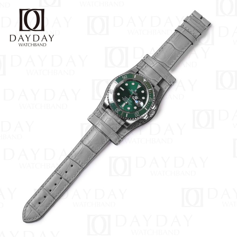 Free Custom alligator leather bund strap for Rolex, Omega, Tudor, Oris, Seiko, Breitling, and more luxury bund watch (2)