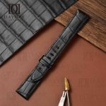 Free Custom black alligator leather Montblanc Timewalker strap 20mm 22mm for Genuine Montblanc TimeWalker, Star Legacy (2)