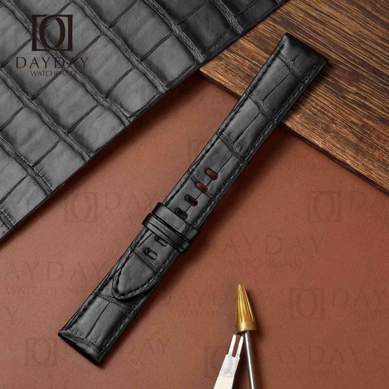 Free Custom black alligator leather Montblanc Timewalker strap 20mm 22mm for Genuine Montblanc TimeWalker, Star Legacy (2)