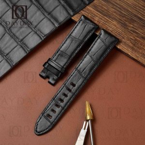 Free Custom black alligator leather Montblanc Timewalker strap 20mm 22mm for Genuine Montblanc TimeWalker, Star Legacy