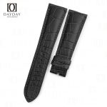 Free Personalized Black genuine crocodile straps pin buckle for Chopard L.U.C Luc 1.96 LU One Time Traveler watch