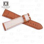 Free Personalized Brown genuine crocodile strap band pin buckle for Chopard L.U.C 1.96 LU One Time Traveler watch