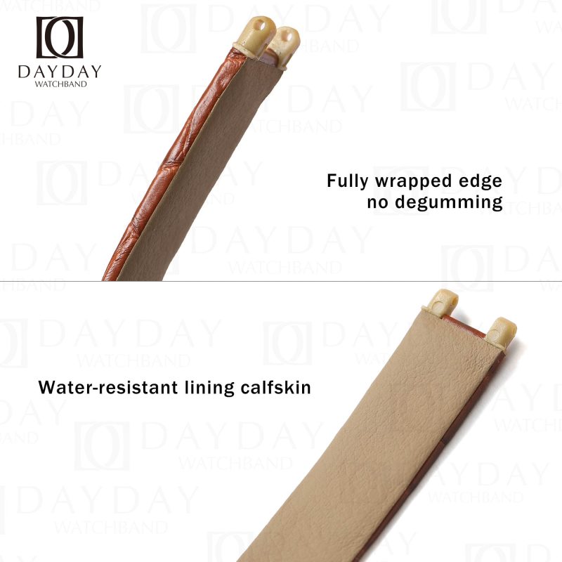 Free customization custom strap color brown Omega watch bands fit for Omega De Ville Ladymatic watch