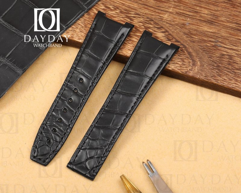 Handcrafted Black alligator Omega Constellation leather strapd for Omega Constellation Co-Axial Master Chronometer watchband (1)