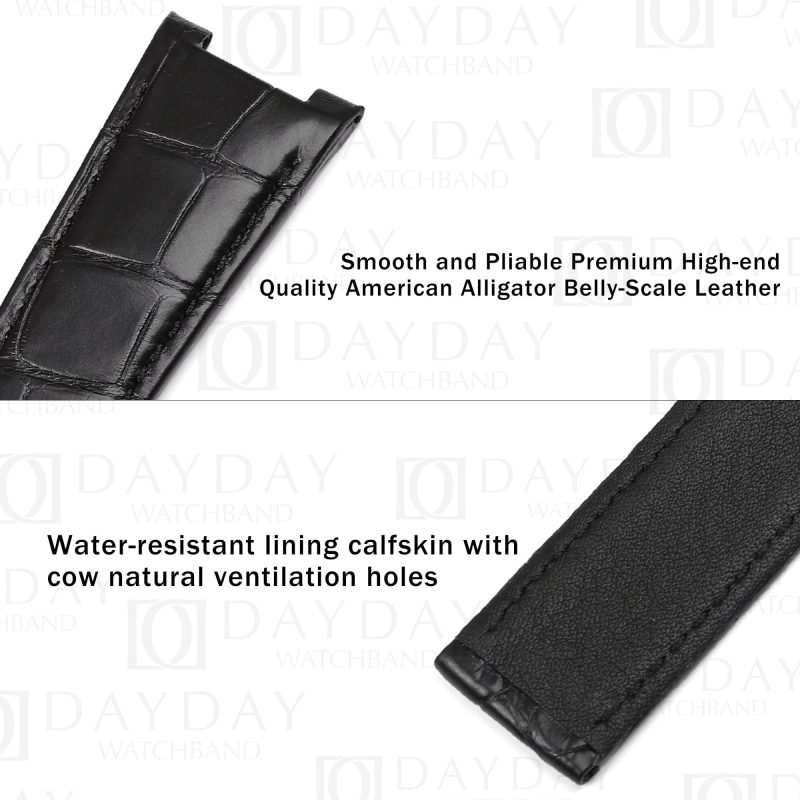 Handcrafted Black alligator Omega Constellation leather strapd for Omega Constellation Co-Axial Master Chronometer watchband (3)