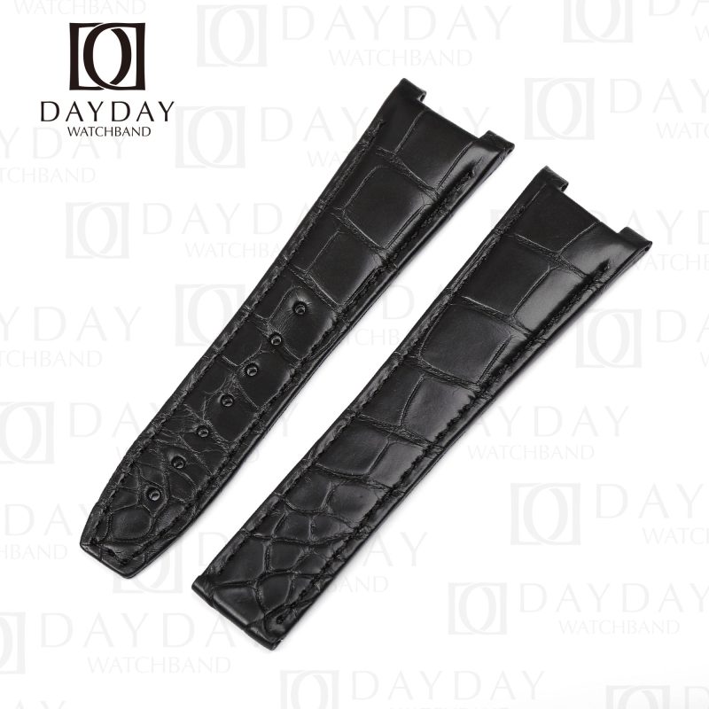 Handcrafted Black alligator Omega Constellation leather strapd for Omega Constellation Co-Axial Master Chronometer watchbands (1)