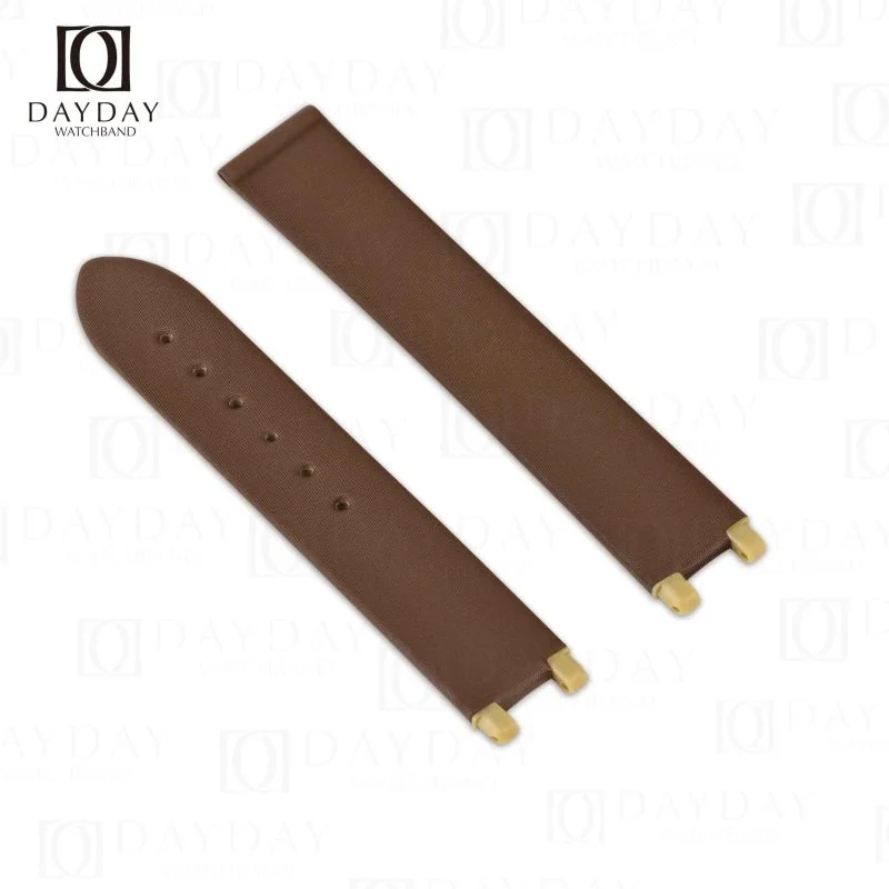 Handcrafted Brown Satin leather Omega straps for Omega De Ville Ladymatic watch straps aftermarket for sale at low price (2)