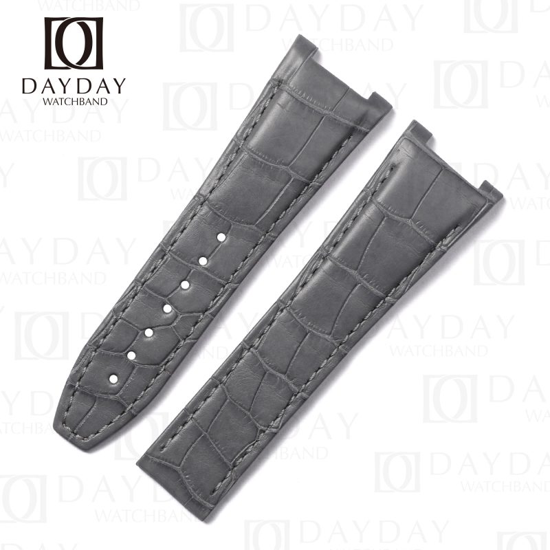 Handcrafted Dark Gray alligator leather strapd for Omega Constellation Co-Axial Mast er Chronometer watchbands