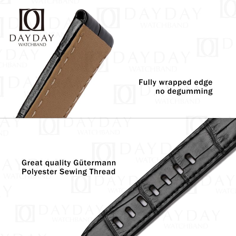 Handcrafted black crocodile leather Montblanc Timewalker band price for Genuine Montblanc TimeWalker Star Legacy (2)