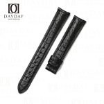 Handmade Cartier real Roun-Scale Black alligator leather strap replacement for Cartier Ronde & Tank Solo watch