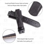 Custom Luxury black brown real alligator GP Girard Perregaux Laureato Genuine crocodile Leather watch Strap for sale
