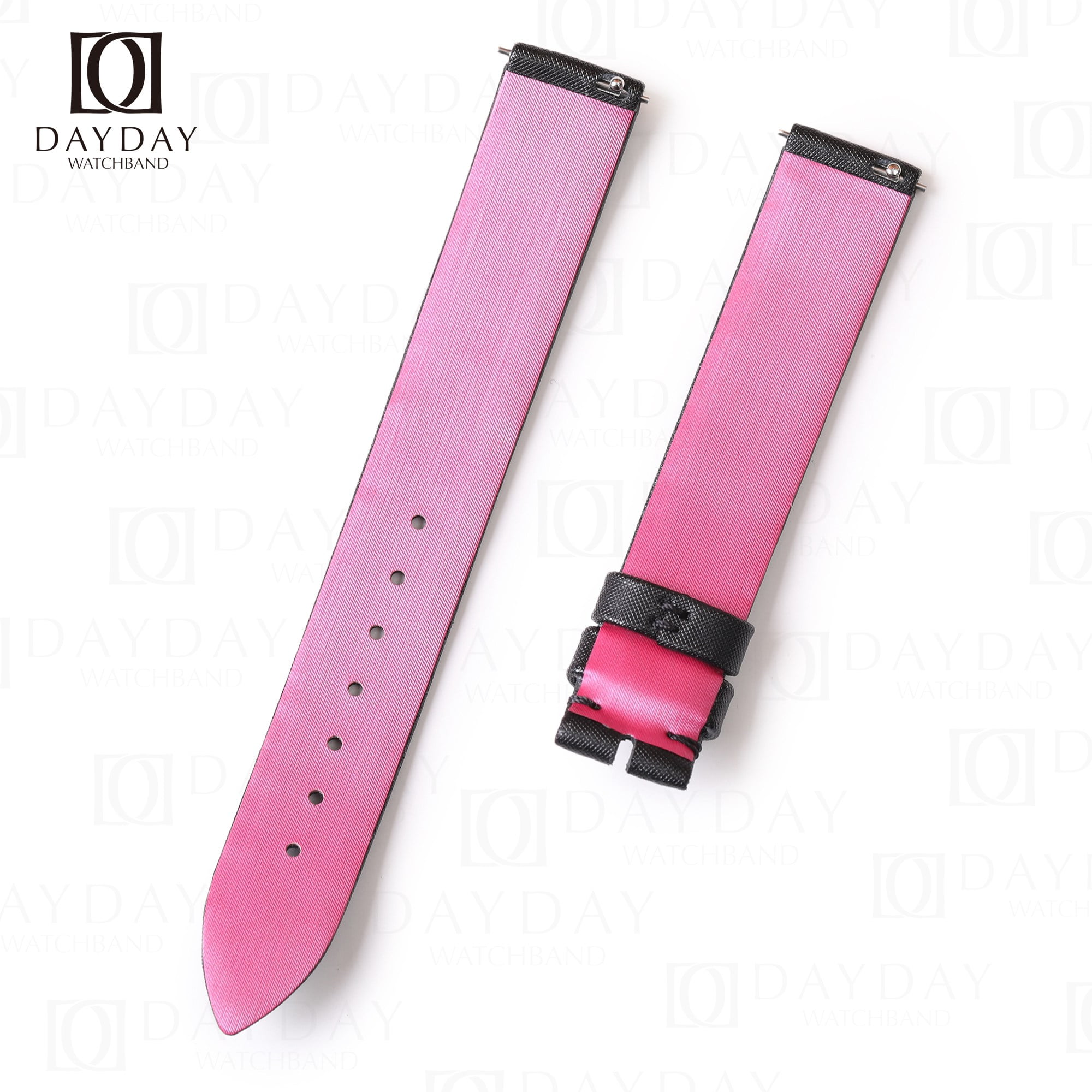 Handmade black with peach liningSatin with peach lining watch strap for Piaget Possession Women bands