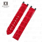 Handmade custom Red genuine alligator leather omega deville ladies watch band leather strap for sale
