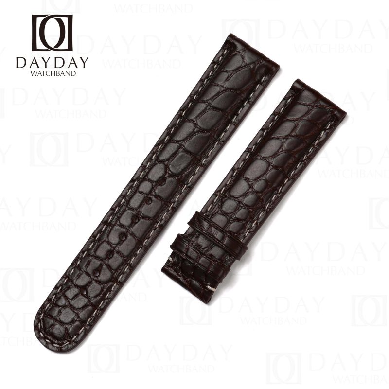 Luxury custom Brown Grand Seiko real alligator leather strap for Elegance Collection, SLGH005, SBGA407, Sbga211 for sale