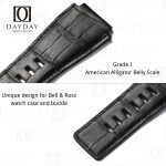 Online custom real alligator leather watch strap for Bell and Ross BR 01 02 03 for sale