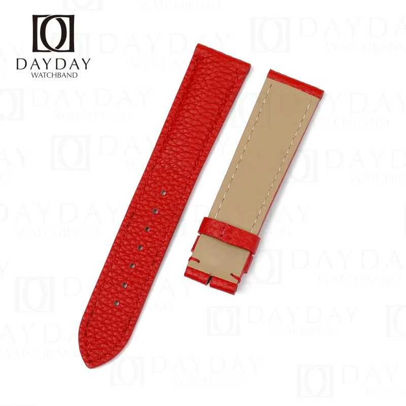 Personalize red epsom calfskin leather Cartier tank watch strap replacement for sale