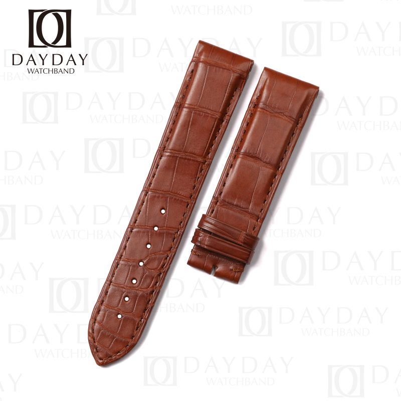 Personalized Brown Jaeger Lecoultre alligator leather watch strap 22mm Fit for JLC Reverso Men's watch