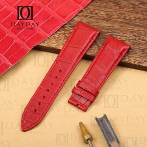 Personalized Red Jaeger Lecoultre alligator leather watch strap 22mm Fit for JLC Reverso Men's watch (1)