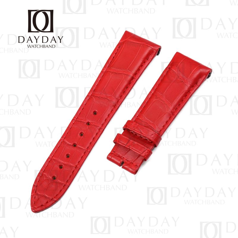 Personalized Red Jaeger Lecoultre alligator leather watch strap 22mm Fit for JLC Reverso Men's watch (2)
